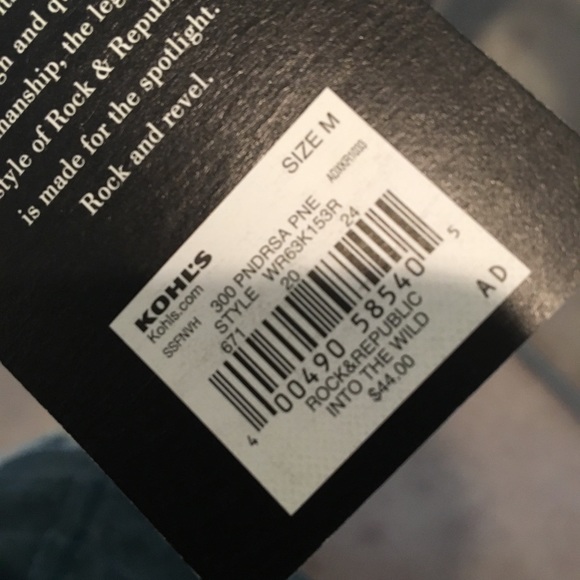 Teal Cold Shoulder Rock & Republic Long Sleeve Tee - Picture 3 of 4